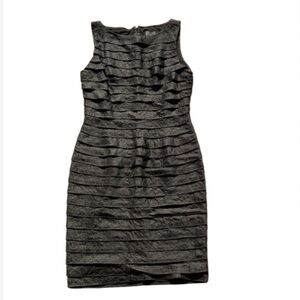3/$45 Adrianna Papell dress ruffles classic sleeveless black party event size 8
